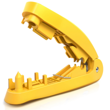 4-in-1 RJ45-netwerkkabeltool met functies voor knippen, strippen, ontwarren en rechttrekken. Geldt voor STP/UTP-kabels, A