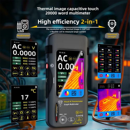 SH7 Touchscreen warmtebeeldcamera 20.000 counts digitale multimeter HD printplaatinspectie voor macrolens 2