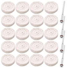 Set van 24 polijstschijven, 25 mm mini katoenen polijstschijven voor sieraden, compatibel met handboormachines en metalen staven