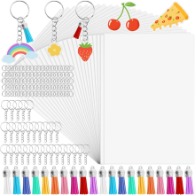 Kit met 175 krimpfolies, geschuurde krimpfolies, papier voor kinderknutsels, doe-het-zelf kunstornamenten (20 x 14,5 cm)