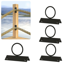 4-pack 2-inch touwsteunhouder voor hoekpaalbeugels, decoratieve omheiningen van roestvrij staal