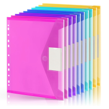 10-pack dossiermappen, 11 ringbanden van plastic, transparante map voor documenten met label, organizer met 3 ordnervakken