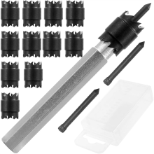 14-pack puntlasfreessets, dubbelzijdige 3/8 inch HSS-boren, zeskantschacht gatenfrezen voor plaatwerk, voor lassen