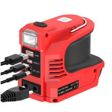 180W omvormer met LED-werklamp voor 18V Li-ion accu DC 12V stopcontact USB/Type-C EU-STEKKER