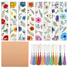 Bloemen acryl boekenleggers voor vrouwen transparante bladwijzers schattige bloemen met kleurrijke kwastjes