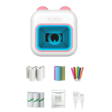 Mini Sticker Printer RGB Licht Bluetooth Zakformaat Inktloos Thermisch met 10 Rollen Papier en 5 Pen Fmo A