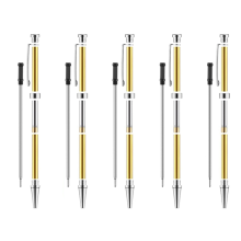 5 stuks Slimline Pen Kits voor houtdraaien, 7 mm Twist Kit met navulling, ideaal doe-het-zelf cadeau Zilver