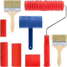 8-delige set houtnerfverf, textuurroller, nerfroller, kwasten, voor muur, vloer en doe-het-zelf kamerdecoratie