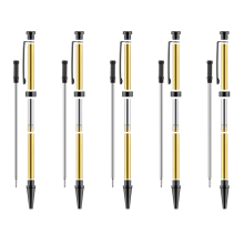 5 stuks Slimline Pen Kits voor houtdraaien, 7mm Twist Kit met navulling, ideaal doe-het-zelf cadeau Zwart