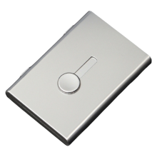 1 STUKS Hand Push Type Visitekaartjeshouder Aluminium Metalen Houder Draagbare Ultra Dunne Matte Opbergdoos Organizer