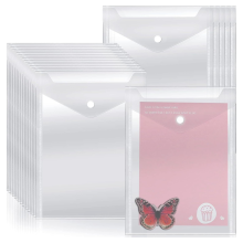 40 stuks opbergvakken voor stempels en stansen, herbruikbare enveloppen, waterdichte stickerorganizer en bonhouder (18x23 cm)