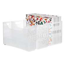 3-pack opbergorganizer voor plakboekpapier met wielen, draagbare plastic bak voor papier en karton