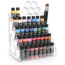 5-laags acrylverf organizer - transparant opbergrek voor verf en kunstbenodigdheden, verhoogd ontwerp, veelzijdig