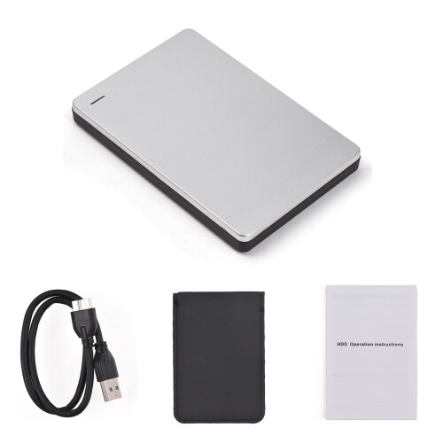2.5" External USB 3.0 Hard Drive 1TB Silver Portable 11.5cm 1