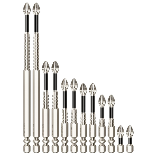 Set van 12 sterke magnetische schroevendraaier- en boorbits