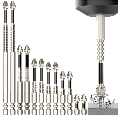 Set van 12 sterke magnetische schroevendraaier- en boorbits 1