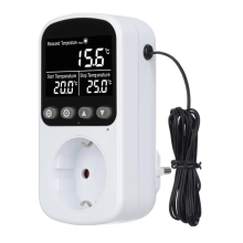Digitale temperatuurregelaar, stopcontactthermostaat met timer, sensorsonde, verwarming, koeling, schakelaar, 16A, achtergrondverlichting, EU