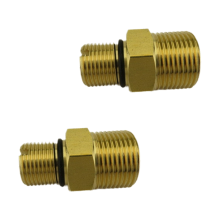 2 stuks 7106686 Uitlaatconnector voor gasaangedreven hogedrukreinigerpompen, G3/8 naar M22 mannelijk