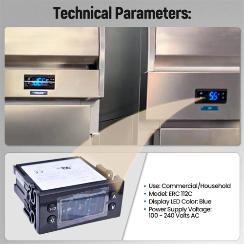 Erc112C Temperatuurregelaar Kit, Elektronische Koeling met Sensor Compatibel 080G3491 2