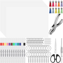 Set van 175 krimpfolie vellen, inclusief kunstpapier, acrylverfmarkers, voor knutselwerkjes en sleutelhangers