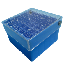 Tube Box Diepvriesbewaarmonster Flip 25 Cellen 1,5-2,0 ml 1 Stuk Blauw