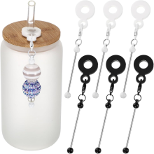 12 stuks kralen beker bedel beker rietje blanco staaf compatibel, past op standaard rietjes sieraden cadeau maken B