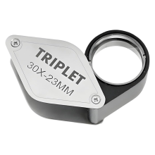30x juweliersloep met drievoudige lens, opvouwbaar metalen vergrootglas voor sieraden, munten, postzegels en horloges
