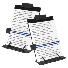 2-pack desktop documenthouderstandaard met 7 verstelbare posities, zwarte metalen documentorganizer kopieerhouder