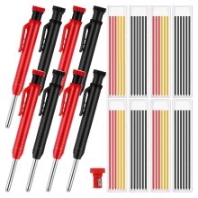 8-pack 2,8 mm mechanische timmermanspotloden met 48 navullingen, bouwpotloden, marker met lange punt en diep gat