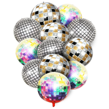 Disco Ballonnen, 12 stuks ballonnen, 22 inch 4D kleurrijke ballonnen, voor verjaardagen, decoraties uit de jaren 70, 80 en 90