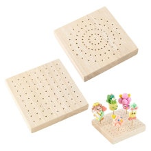 2 stuks 3,9x3,9 inch mini houten spiesjeshouder vierkante prikker displaystandaard voor ambachtelijke aardewerk kleimodel displays