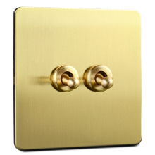 Gouden wipschakelaar met messing hendel, huishoudelijke accessoires, stopcontacten en schakelaars, 220V drukknop, type 86