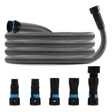 Stofafzuigslang van 1 1/4 inch x 17 voet voor stofzuigers thuis en in de werkplaats, met 5 fittingen/adapters voor elektrisch gereedschap