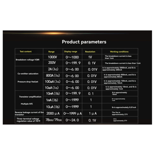 DY-294 Digitale transistortester Hoognauwkeurige elektronische componententest DC-parameters 2