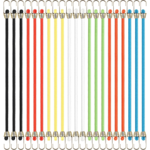 21 stuks mini-bungeekoorden met haken, 25 cm verstelbare, korte, stevige, rekbare banden voor bagage en tentzeilen