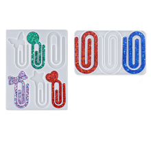 Hars bladwijzer mallen siliconen 9-holte paperclip vorm bladwijzer mal voor epoxy clips mal