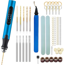 Harspolijstgereedschapset, elektrische boorset, roterende pen met bits en ontbraamgereedschap voor het maken van sleutelhangers, sieradenkunst