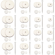 180 stuks houten poppengewrichten en vezelplaatschijven van 8-24 mm, draaibaar, splitpen voor doe-het-zelf-knutselwerkjes