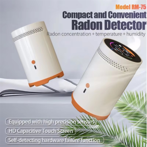 RM-75 Radon Detector Luchtkwaliteit Gasmonitor Temperatuur en Vochtigheid Smart met Touchscreen Alarm Sensor 2
