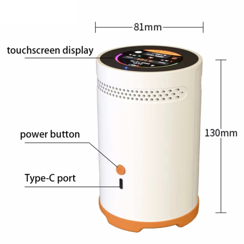 RM-75 Radon Detector Luchtkwaliteit Gasmonitor Temperatuur en Vochtigheid Smart met Touchscreen Alarm Sensor 1