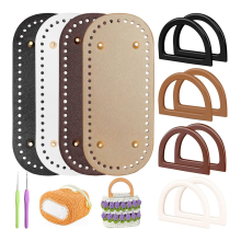 Tasbodems voor haken met D-vormige handvatten, 2 haken, 4 kleuren leren bodems