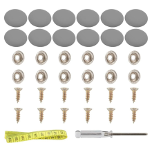 1 set leren drukknopen voor bekleding, geschikt voor het vastknopen van meubels, bed, bank, stoel, autostoel, camperdak, grijs