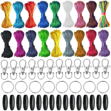 Nylondraad voor het maken van armbanden + sleutelhangerclips + sleutelhanger van satijnen rattenstaartkoord, ketting en macramé