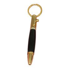 Pen met grendel, reissleutelhanger, korte, compacte, tactiele houten balpen met 5 vervangende vullingen