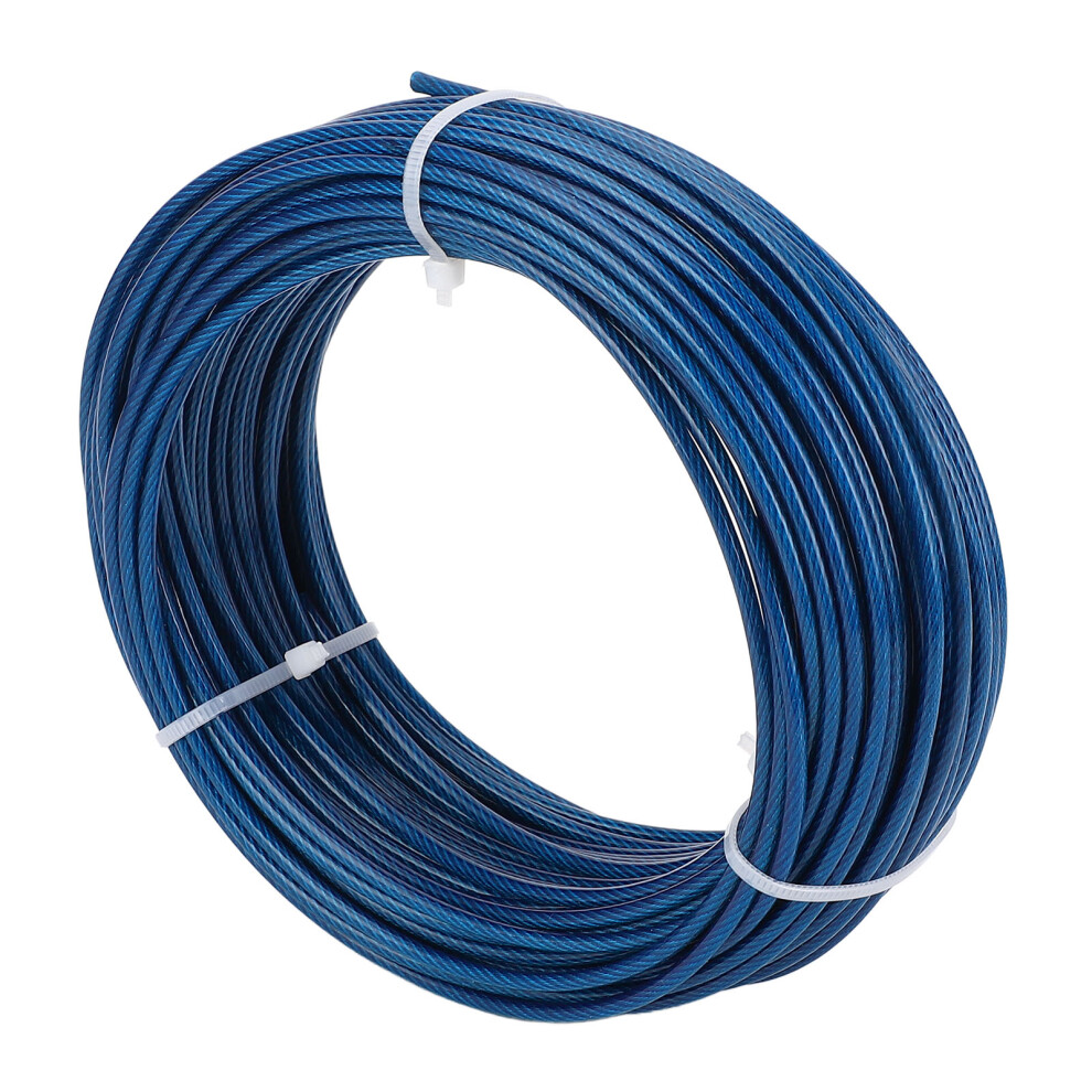 3Mm Blue Plastic Coated 100Ft Steel Wire Rope For Lights & Fences 4251331101119