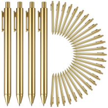 30 stuks gouden balpennen in bulk met intrekbare zwarte inkt en medium punt voor bruiloften, bruidsdouches, zakelijke kantoren