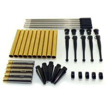 Houtdraaipen Fancy Slimline Set X 5, Zwart Chromen Afwerking, Draaimechanisme