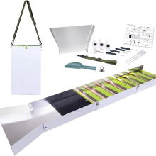 1 set goudpannen en -prospectieset met 50 inch opvouwbare sluisbox, draagbare mijnbouwapparatuur van aluminiumlegering, accessoires
