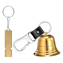 2 inch luide berenbel met noodfluitje, massief messing bellen, karabijnhaak voor overleving, fietsen, vissen en klimmen