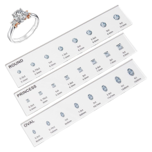 Ringmaatset, edelsteenmeetinstrument, vingermaatmeter van 7,9 x 1,9 inch, karaatmeetschaal, accessoire voor sieradenvorm